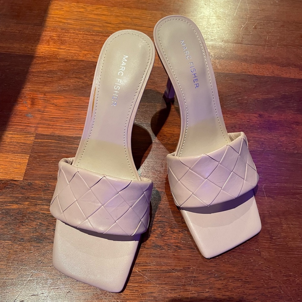 Marc Fisher Woven Nude mules